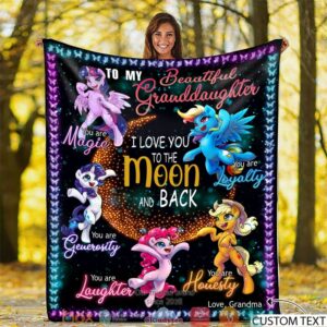 Personalized I Love You To The Moon And Back Pony Blanket
