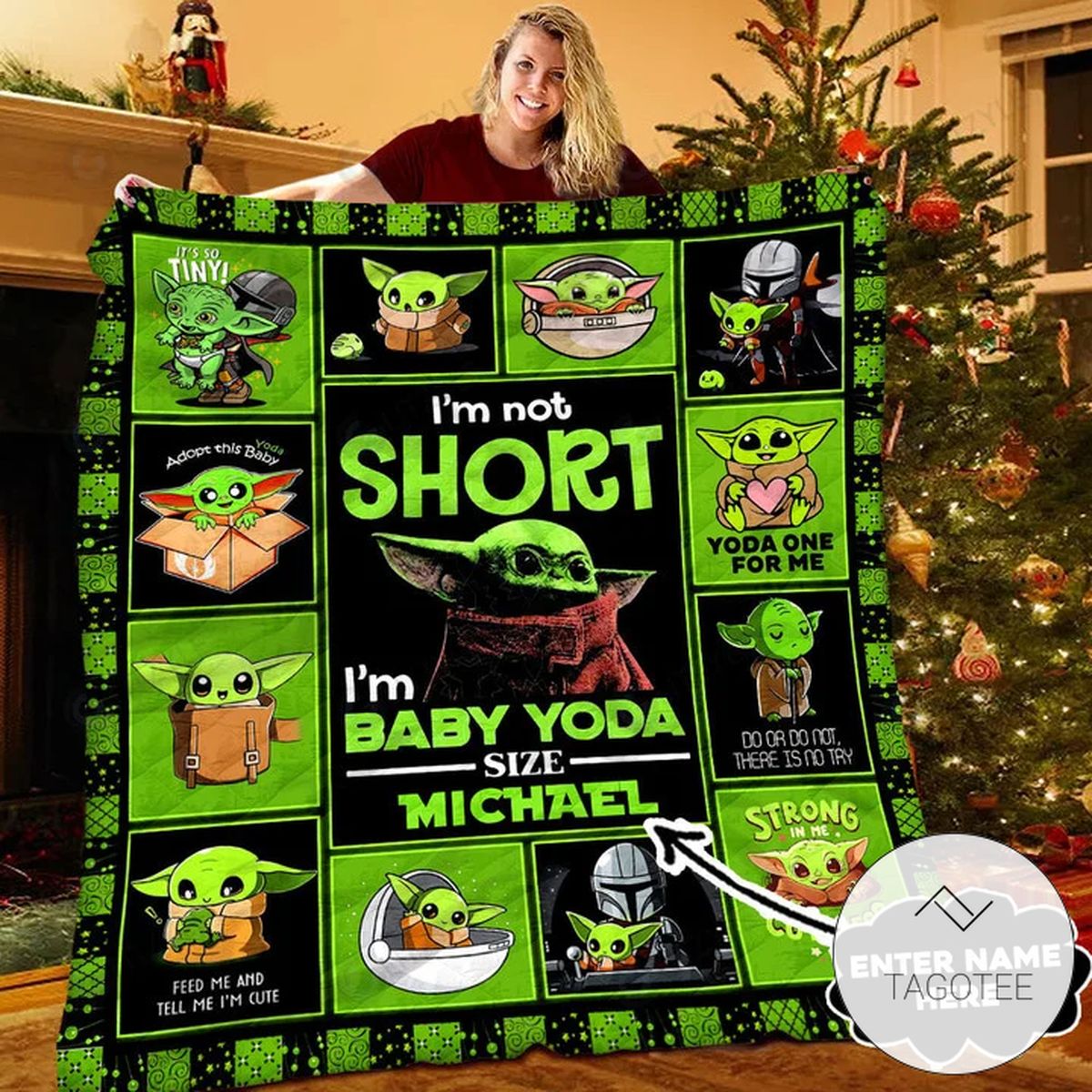 Personalized Im Not Short Im Baby Yoda Size Michael Quilt Blanket Personalized Im Not Short Im Baby Yoda Size Michael Quilt Blanket