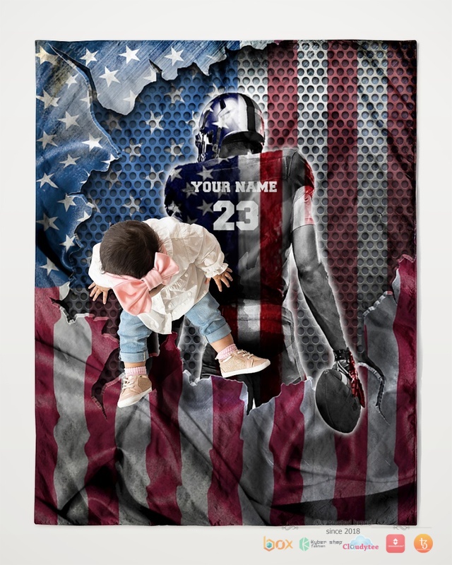 Personalized Love Rugby American Flag Blanket Personalized Love Rugby American Flag Blanket