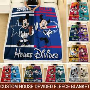 Personalized Mickey Mouse Minnie Mouse House Divided Custom Blanket