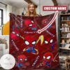 Personalized Spider Man Marvel Hero Blanket Custom Name Marvel Hero Blanket