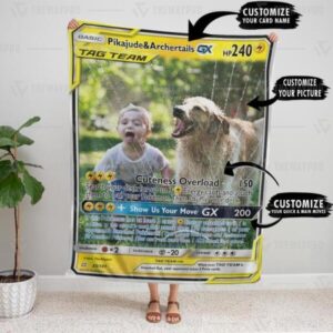 Personalized Tag Team Pokemon Custom Photo Blanket