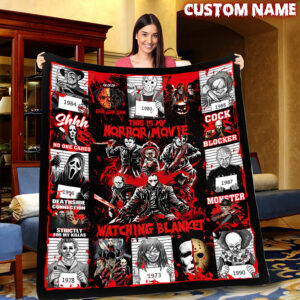 Personalized This Is My Horror Movie Watching Custom Name Blanket 2