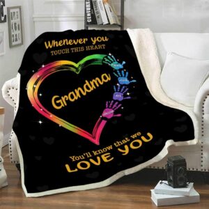 Personalized Whenever You Touch This Heart You Will Know That We Love You Blanket