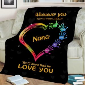 Personalized Whenever You Touch This Heart You Will Know That We Love You Blanket 2