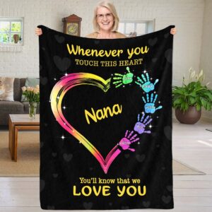 Personalized Whenever You Touch This Heart You Will Know That We Love You Blanket 4