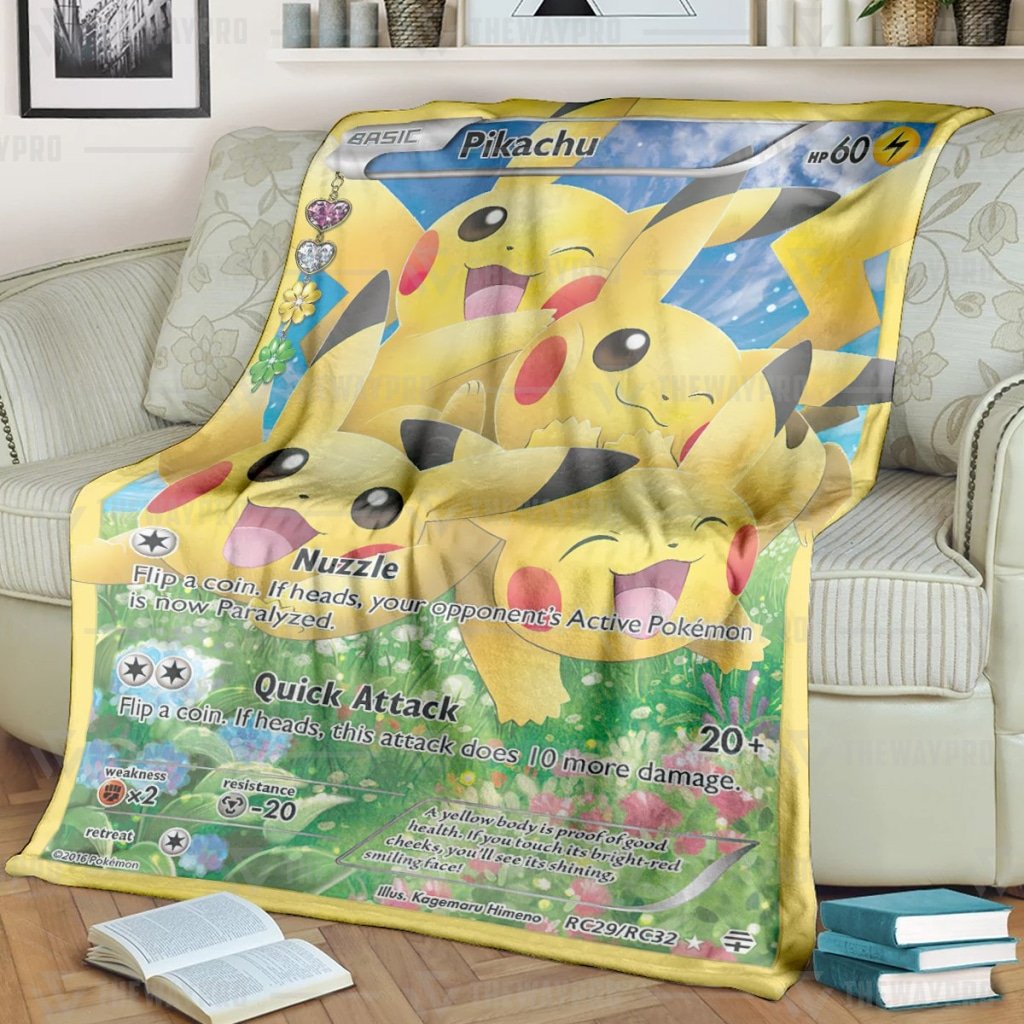 Pikachu Generations Fleece Blanket Pikachu Generations Fleece Blanket