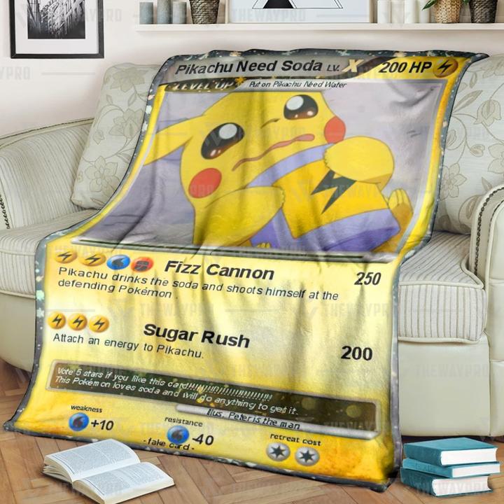 Pikachu Need Soda Pokemon Blanket Pikachu Need Soda Pokemon Blanket
