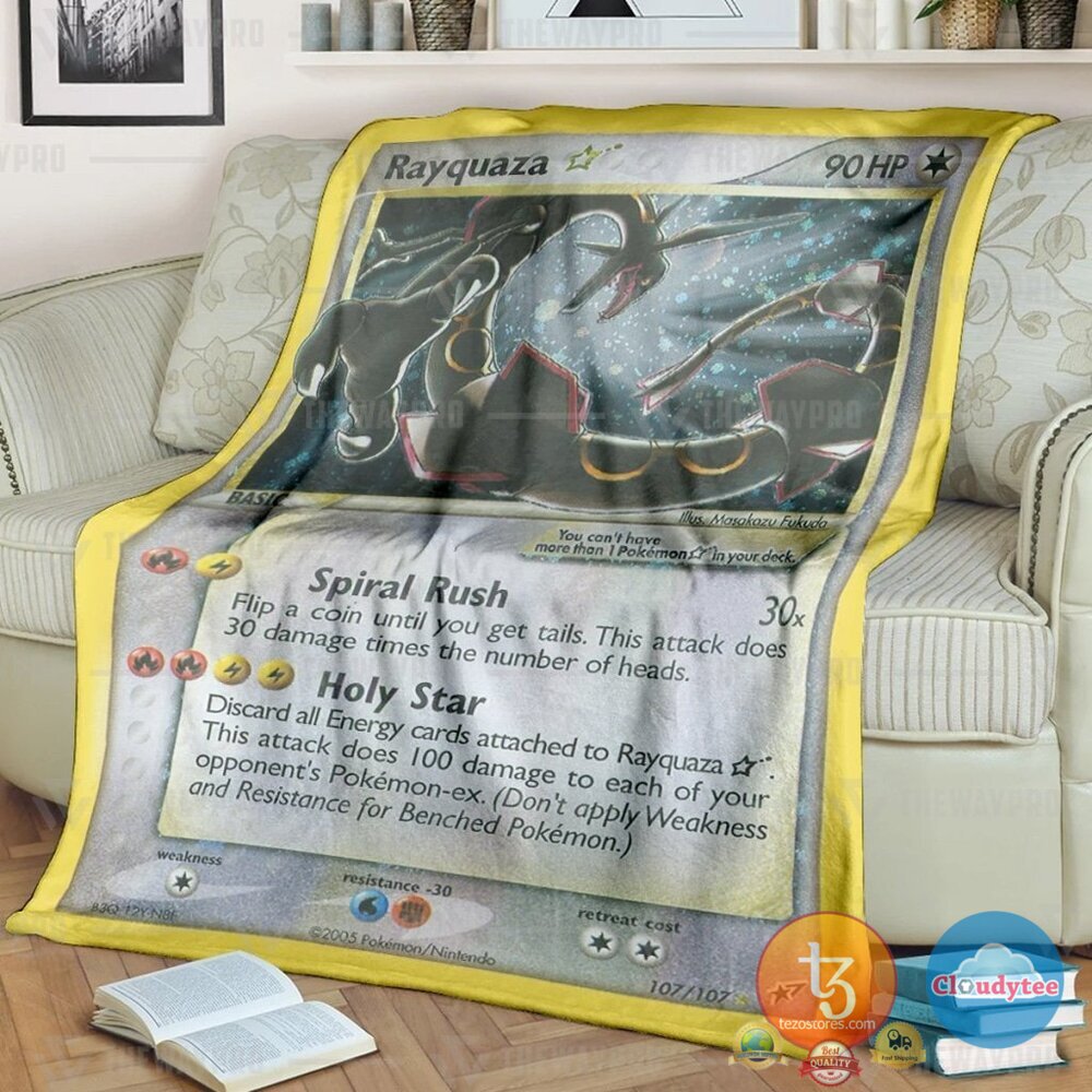 Pkm Rayquaza Card Blanket Pkm Rayquaza Card Blanket
