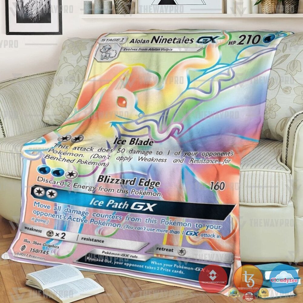 Pokemon Alolan Ninetales Gx Guardians Rising Blanket Pokemon Alolan Ninetales Gx Guardians Rising Blanket