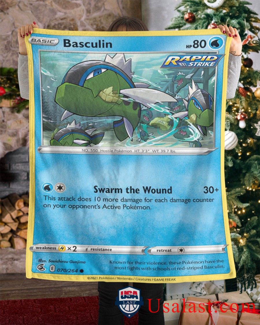 Pokemon Basculin Rapid Strike Blanket Pokemon Basculin Rapid Strike Blanket