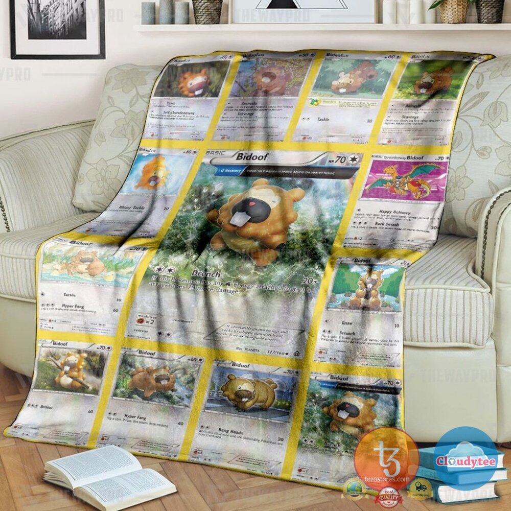 Pokemon Bidoof Cards Blanket Pokemon Bidoof Cards Blanket