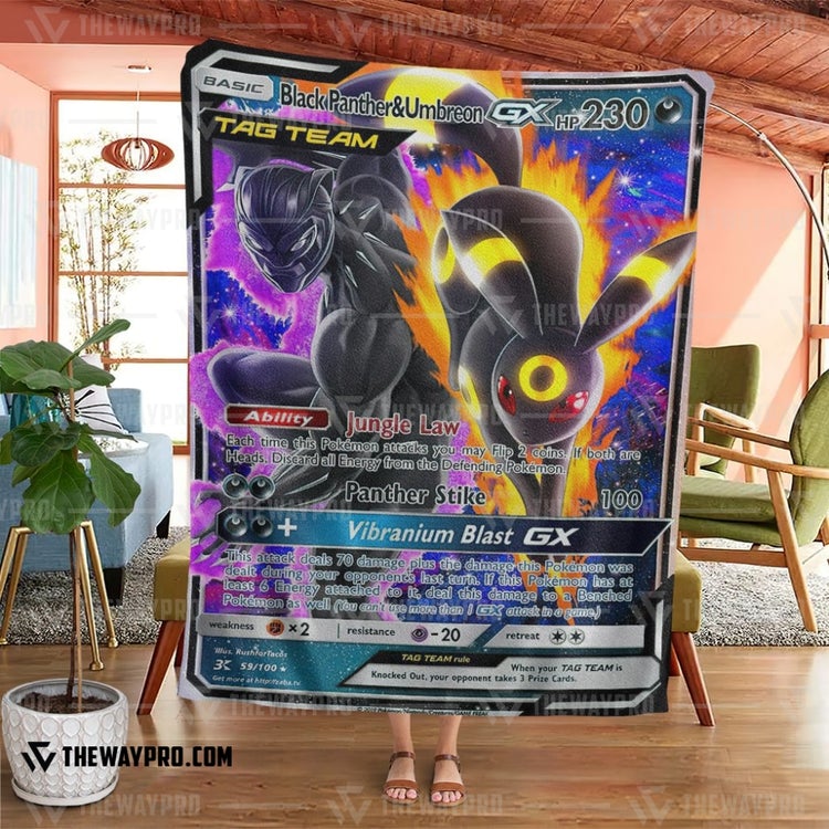 Pokemon Black Panther And Umbreon Avenger Blanket Pokemon Black Panther And Umbreon Avenger Blanket