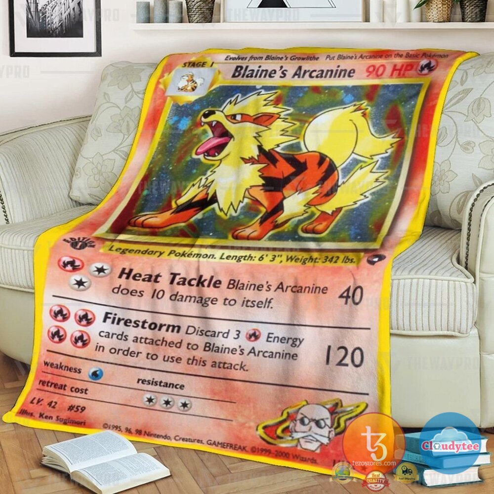 Pokemon Blaines Arcanine Blanket Pokemon Blaines Arcanine Blanket