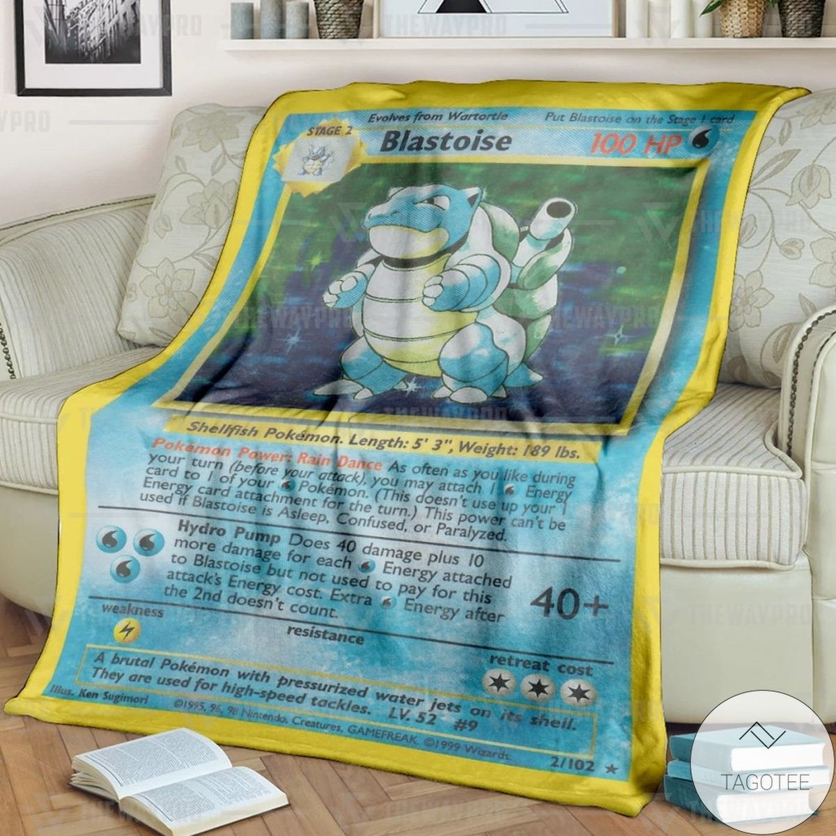 Pokemon Blastoise Card Custom Blanket Pokemon Blastoise Card Custom Blanket