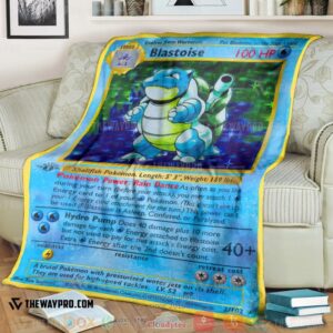 Pokemon Blastoise First Edition Soft Blanket