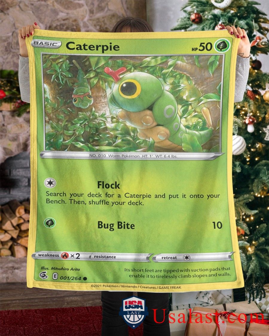 Pokemon Caterpie Fusion Strike Blanket Pokemon Caterpie Fusion Strike Blanket