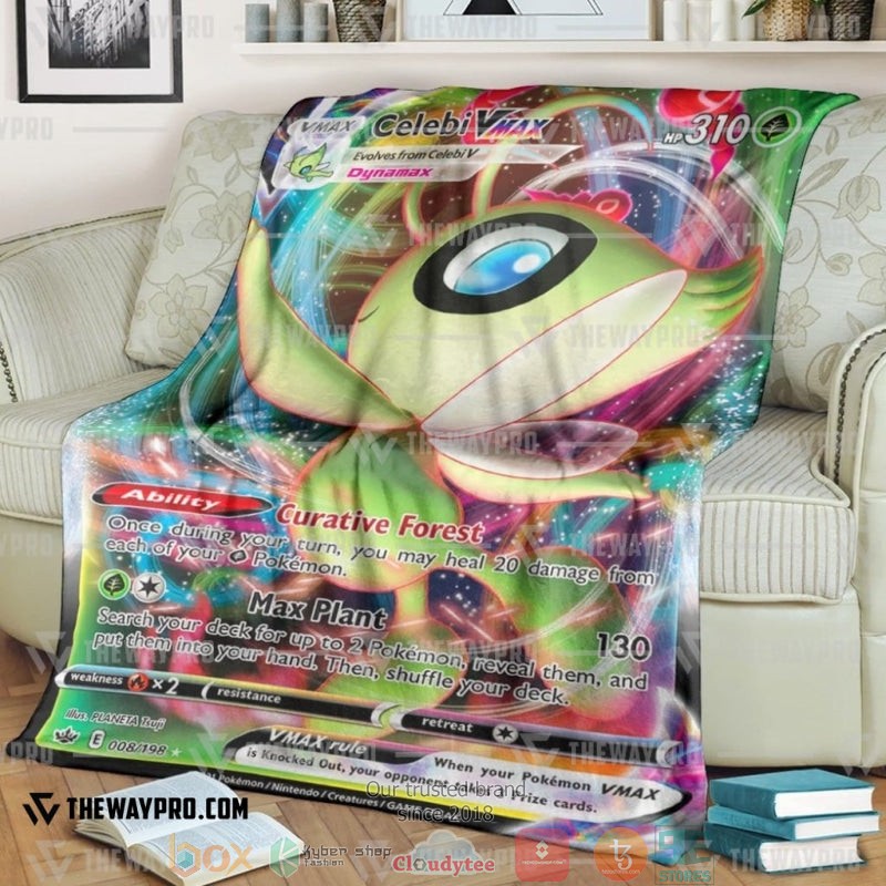 Pokemon Celebi Vmax Chilling Reign Soft Blanket Pokemon Celebi Vmax Chilling Reign Soft Blanket