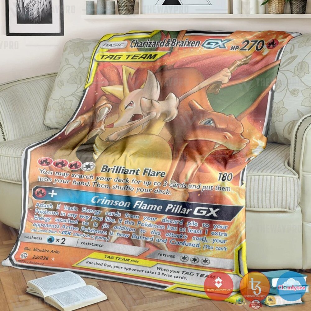 Pokemon Charizard Braixen Gx Cosmic Eclipse Blanket Pokemon Charizard Braixen Gx Cosmic Eclipse Blanket