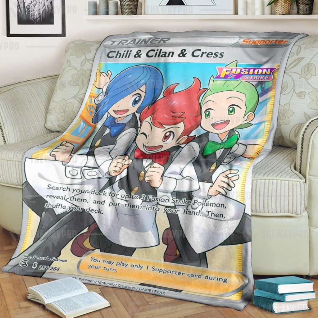 Pokemon Chili And Cilan And Cress Trainer Blanket Pokemon Chili And Cilan And Cress Trainer Blanket