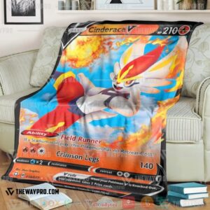 Pokemon Cinderace V Shining Fates Soft Blanket 2