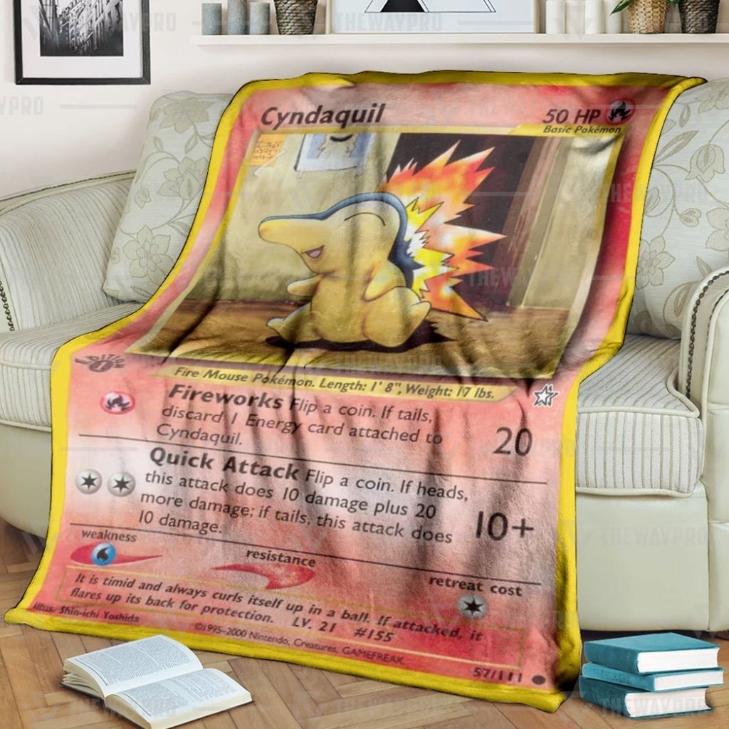 Pokemon Cyndaquil 1St Edition Fireworks Blanket Pokemon Cyndaquil 1St Edition Fireworks Blanket
