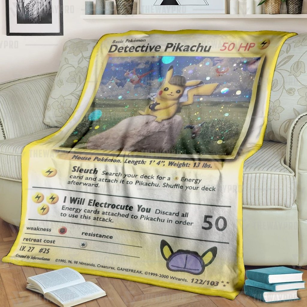 Pokemon Detective Pikachu Blanket Pokemon Detective Pikachu Blanket