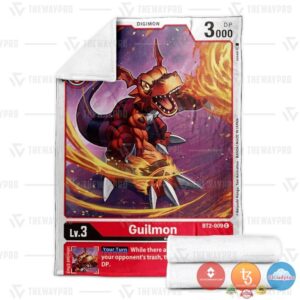 Pokemon Digimon Guilmon Soft Blanket