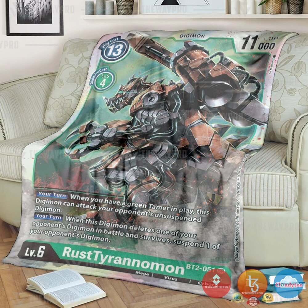 Pokemon Digimon Rusttyrannomon Soft Blanket Pokemon Digimon Rusttyrannomon Soft Blanket