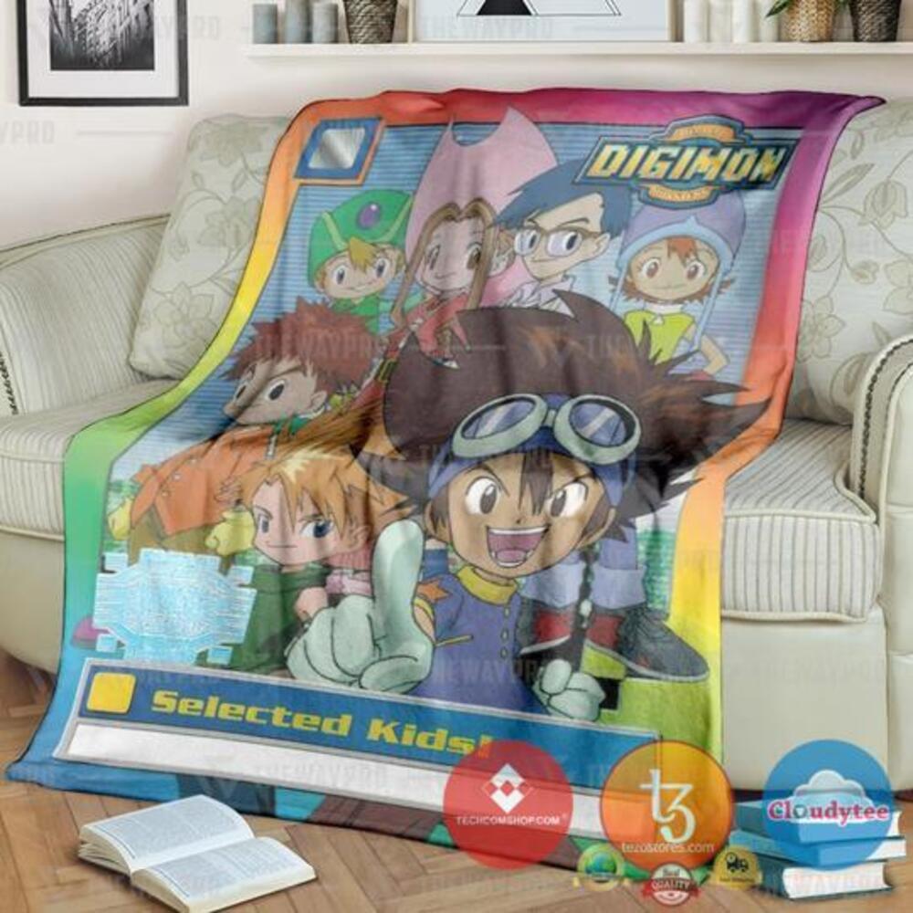 Pokemon Digimon Selected Kids Soft Blanket Pokemon Digimon Selected Kids Soft Blanket