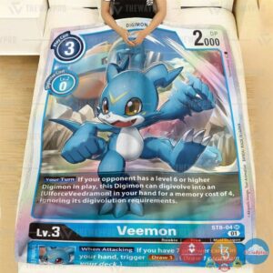 Pokemon Digimon Veemon Soft Blanket