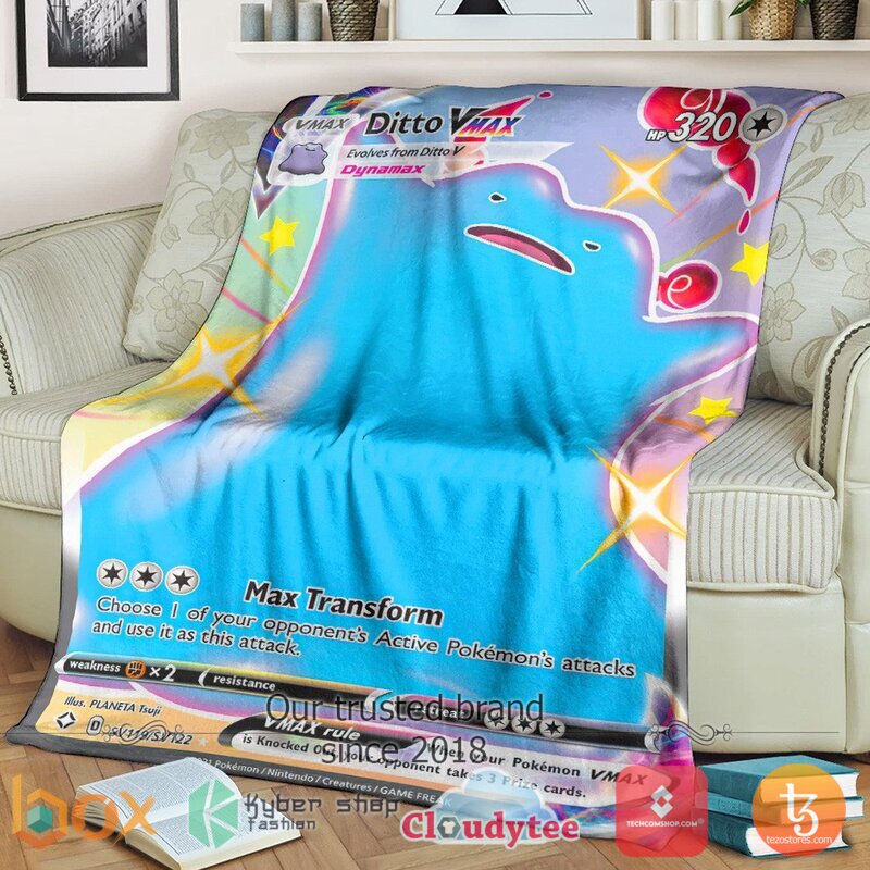Pokemon Ditto Vmax Shining Fates Blanket 2 Pokemon Ditto Vmax Shining Fates Blanket 2