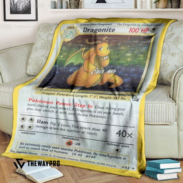 Pokemon Dragonite Holo 1St Edition Bedding Set And Quilt Blanket Pokemon Dragonite Holo 1St Edition Bedding Set And Quilt Blanket