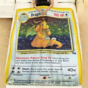 Pokemon Dragonite Holo Blanket