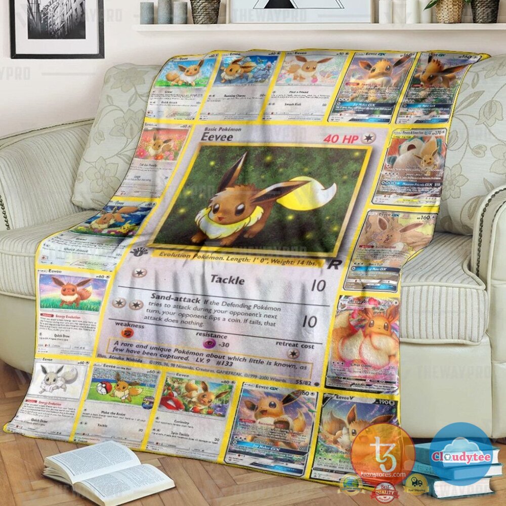 Pokemon Eevee Cards Blanket Pokemon Eevee Cards Blanket