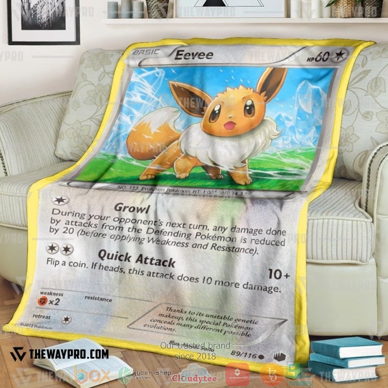 Pokemon Eevee Plasma Freeze Soft Blanket Pokemon Eevee Plasma Freeze Soft Blanket