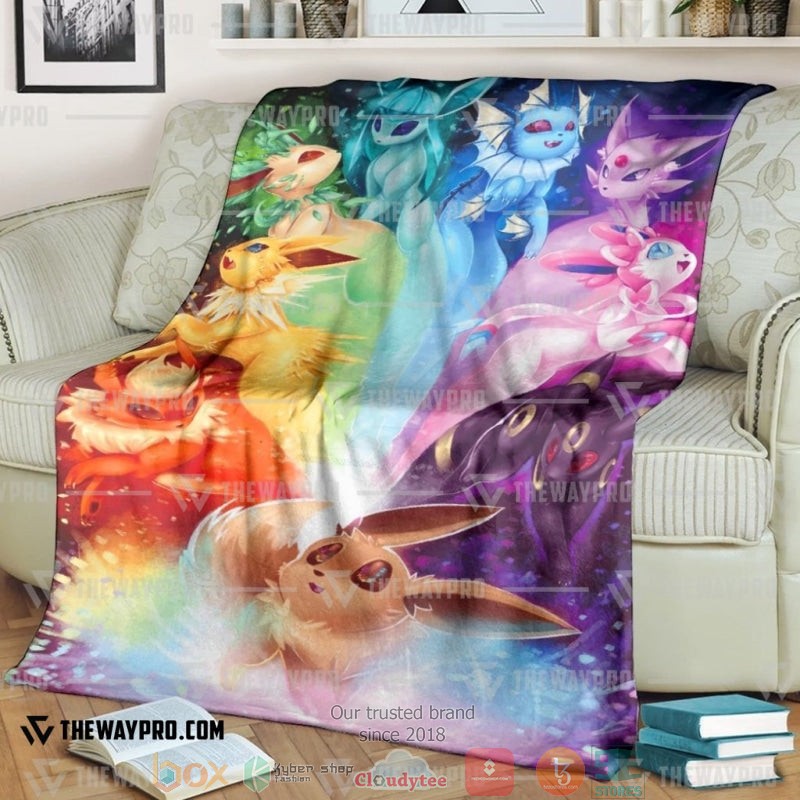 Pokemon Eevee Rainbow Soft Blanket 2 Pokemon Eevee Rainbow Soft Blanket 2