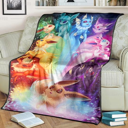 Pokemon Eevee Rainbow Soft Blanket Pokemon Eevee Rainbow Soft Blanket