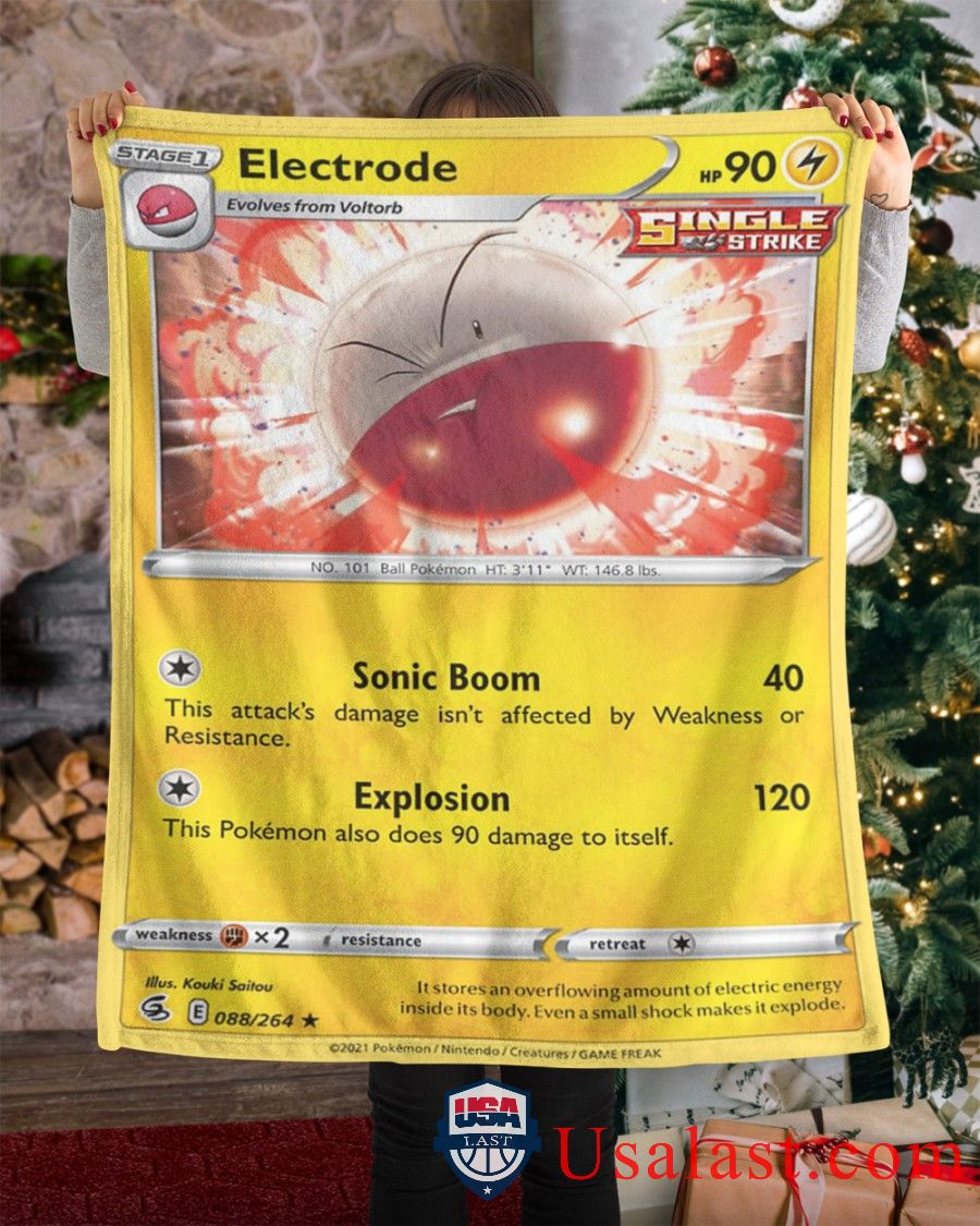 Pokemon Electrode Single Strike Soft Blanket Pokemon Electrode Single Strike Soft Blanket