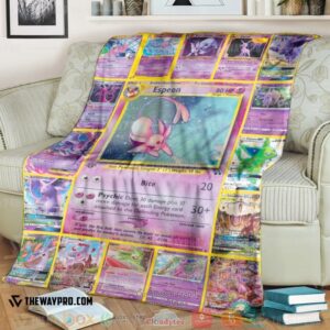 Pokemon Espeon Cards Soft Blanket