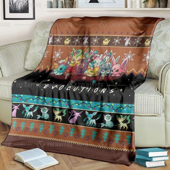 Pokemon Evolutions Custom Soft Blanket Pokemon Evolutions Custom Soft Blanket
