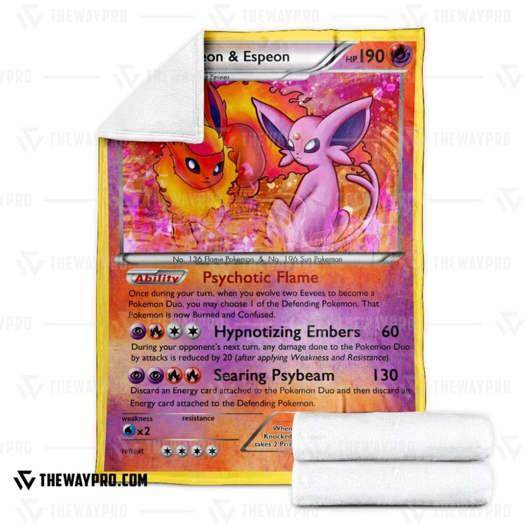 Pokemon Flareon And Espeon Duo Blanket Pokemon Flareon And Espeon Duo Blanket