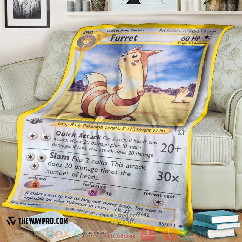 Pokemon Furret Neo Genesis Soft Blanket Pokemon Furret Neo Genesis Soft Blanket