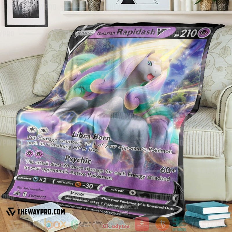 Pokemon Galarian Rapidash Soft Blanket Pokemon Galarian Rapidash Soft Blanket