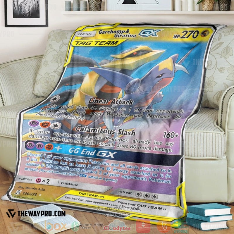 Pokemon Garchomp And Giratina Gx Unified Minds Soft Blanket Pokemon Garchomp And Giratina Gx Unified Minds Soft Blanket