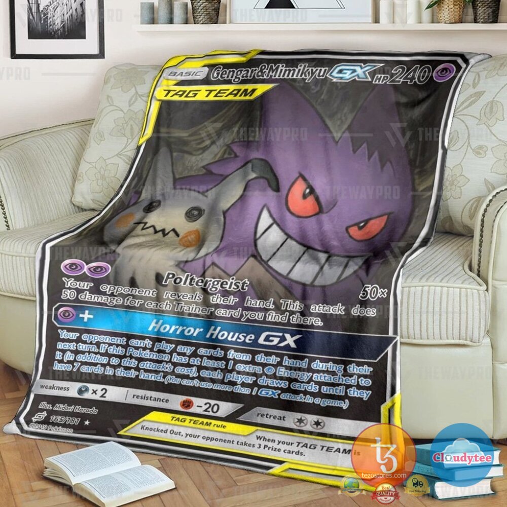 Pokemon Gengar And Mimikyu Gxteam Up Blanket Pokemon Gengar And Mimikyu Gxteam Up Blanket
