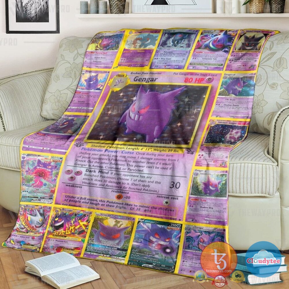 Pokemon Gengar Cards Blanket Pokemon Gengar Cards Blanket