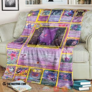 Pokemon Gengar Cards Soft Blanket