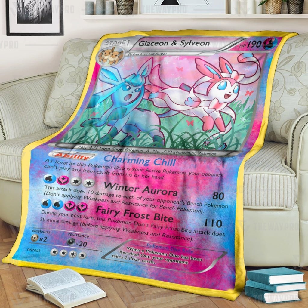 Pokemon Glaceon And Sylveon Blanket Pokemon Glaceon And Sylveon Blanket