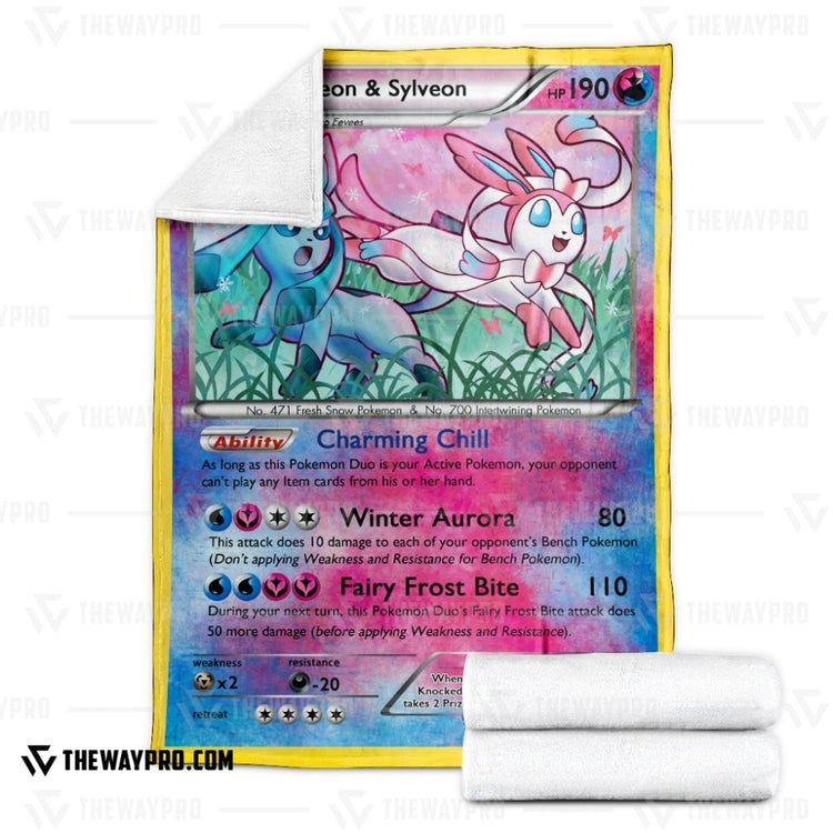 Pokemon Glaceon And Sylveon Duo Blanket Pokemon Glaceon And Sylveon Duo Blanket